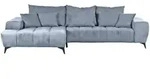Carryhome Ecksofa, Blau, Metall, 3-Sitzer, F&uuml;llung: Schaumstoff, Ottomane links,