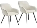 tectake Esszimmerstuhl, Creme, Schwarz, Kunststoff, 62x82x58 cm, Esszimmer, St&uuml;hle,