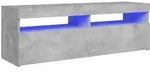 vidaXL Lowboard, Hellgrau, Holz, Strukturbuche, 1 F&auml;cher, Rechteckig, 120x40x35 cm,