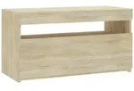 vidaXL Lowboard, Sonoma Eiche, Holz, Strukturbuche, 1 F&auml;cher, 1 Schubladen,