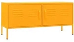 vidaXL Tv-Schrank, Gelb, Metall, 1 F&auml;cher, 40x40x80 cm, Wohnzimmer, Wohnw&auml;nde,