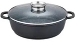 GSW Servierpfanne Gourmet Granit, Schwarz, Metall, 5,8 L, rund, 9 cm, mit