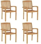 vidaXL Stapelsessel,, Braun, Holz, 57.5x90x60 cm, Gartenm&ouml;bel, Gartenst&uuml;hle,