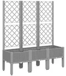 vidaXL Pflanzk&uuml;bel, Grau, Kunststoff, 120x142x40 cm, Gartenzubeh&ouml;r, Hochbeete