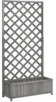 vidaXL Pflanzk&uuml;bel, Grau, Holz, Freiform, 35x180x90 cm, Gartenzubeh&ouml;r, Hochbeete