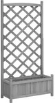 vidaXL Pflanzk&uuml;bel, Grau, Holz, 75x150x35 cm, Gartenzubeh&ouml;r, Hochbeete