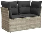 vidaXL Gartensofa, Grau, Kunststoff, 124x69x62 cm, Loungem&ouml;bel, Outdoorsofas