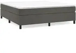 vidaXL Boxbettgestell, Dunkelgrau, Textil, Strukturbuche, Sperrholz, Rechteckig,