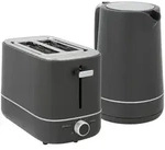 Homcom Kocher-Toaster-Set, Grau, Kunststoff, 16x24.3x21.2 cm, K&uuml;chenger&auml;te,