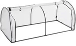 Relaxdays Fr&uuml;hbeet, Wei&szlig;, Kunststoff, Metall, 100x80x200 cm, Gartenzubeh&ouml;r,