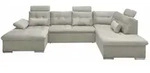 ed exciting design Wohnlandschaft, Beige, Kunststoff, 5-Sitzer, U-Form, 218x107x324