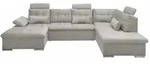 ed exciting design Wohnlandschaft, Taupe, Kunststoff, 5-Sitzer, U-Form, 218x107x324