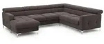 Cotta Wohnlandschaft, Braun, Textil, Echtholz,Kernbirke, 6-Sitzer, F&uuml;llung: