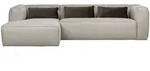 Livetastic Ecksofa Bean, Hellgrau, Textil, L-Form, Ottomane links, 305x175 cm, Made
