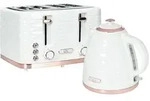 Homcom Wasserkocher-Toaster-Set, Creme, Kunststoff, 19.5x23.2x24.1 cm,
