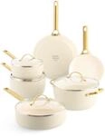 GreenPan Kochtopfset Padova Reserve, Creme, Gold, Metall, Glas, 6-teilig, 0 L,...