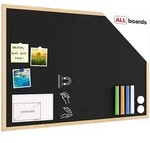 ALLboards Kreidetafel, Schwarz, Metall, 90x60x1.5 cm, Dekoration, Magnettafeln &