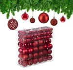 Relaxdays Weihnachtskugeln, Rot, Kunststoff, Rund, 6x7x6 cm, Dekoration,
