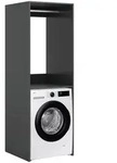 Mid.you Waschmaschinenschrank, Anthrazit, Kunststoff, 66x195x60 cm, FSC Mix,
