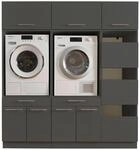 Hauswirtschaftsraum Laundreezy, Anthrazit, Holzwerkstoff, 2 Schublade(n) Schubladen,