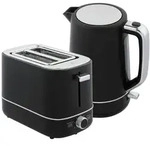 Homcom Kocher-Toaster-Set, Schwarz, Kunststoff, 16x24.3x21.2 cm, rostfrei, Kochen,