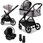Moon Kinderwagenset Aura Set, Hellgrau, 3-teilig, Uni, 61x115x140 cm, EN 1888,