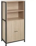 tectake Highboard, Natur, Holzwerkstoff, Beton Optik, Rechteckig, 60x125x38 cm,