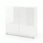 Vladon Kommode, Wei&szlig; Hochglanz, Holzwerkstoff, 82x78x37 cm, Wohnzimmer,...