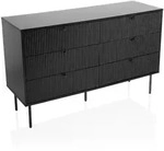 Mid.you Kommode, Schwarz, Metall, 6 Schublade(n) Schubladen, 120x40x75 cm,