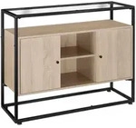 tectake Sideboard, Natur, Holzwerkstoff, Beton Optik, Quadratisch, 38x80.5x100 cm,