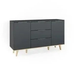 Vicco Kommode, Anthrazit, Holzwerkstoff, 7 F&auml;cher, 3 Schubladen, Rechteckig,