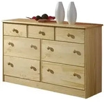 Idimex Kommode, Natur, Holz, Kiefer, Vintage, 117x74x35 cm, FSC Mix, Wohnzimmer,