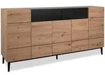 Homestyle4u Sideboard, Schwarz, Braun, Holz, 2 Schubladen, 180x90x42 cm,...