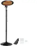 tectake Infrarotheizstrahler, Schwarz, Metall, 50x133.5x49 cm, CE, Freizeit, Heizen &