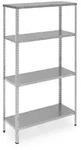 Relaxdays Metallregal, Silber, Metall, Holzwerkstoff, Kunststoff, 75x150x30 cm,