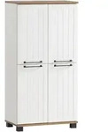 Stylife Highboard Jelda, Wei&szlig;, Eiche, Kunststoff, 3 F&auml;cher, 59.8x116.9x32.6 cm,