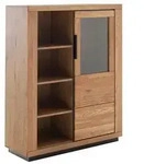Mid.you Highboard, Wildeiche, Holzwerkstoff, Wildeiche, massiv, 5 F&auml;cher, 112x142x40