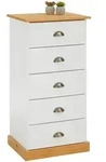 Idimex Kommode, Wei&szlig;, Braun, Holz, Kiefer, Vintage, 48x95x39 cm, FSC Mix,