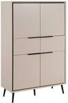 Livetastic Highboard, Schwarz, Sand, Kunststoff, 4 F&auml;cher, 2 Schublade(n)