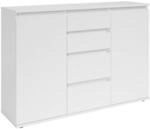 Boxxx Kommode Brest, Wei&szlig;, Kunststoff, 2 F&auml;cher, 4 Schublade(n) Schubladen,