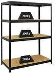 Proregal Schwerlastregal, Schwarz, Metall, Rechteckig, 120x160x60 cm, Freizeit,