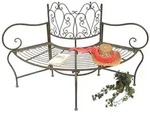 DanDiBo Baumbank, Gr&uuml;n, Metall, 135x86x45 cm, Gartenm&ouml;bel, Gartenb&auml;nke