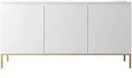 Selsey Sideboard, Wei&szlig;, Metall, 6 F&auml;cher, Rechteckig, 150x77x35 cm, Wohnzimmer,