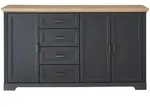 Landscape Sideboard, Graphit, Eiche Artisan, Holzwerkstoff, 4 F&auml;cher, 4 Schublade(n)