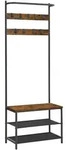Mid.you Garderobe, Schwarz, Dunkelgrau, Metall, Holzwerkstoff, 64x180x32.2 cm,