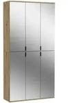 Mid.you Garderobenschrank, Grau, Eiche, Kunststoff, 11 F&auml;cher, 91x193x34 cm, FSC