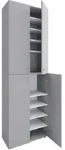 Mid.you Schuhschrank Lona, Grau, Kunststoff, 8 F&auml;cher, 70x220x40 cm, stehend,