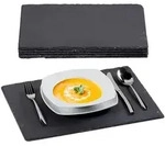 Relaxdays 6Xschieferplatte, Anthrazit, Stein, 40x1x30 cm, Tischkultur & Servieren,