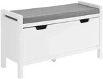 SoBuy Schuhbank, Wei&szlig;, Holzwerkstoff, 91x50x30 cm, Garderobe, Garderobenb&auml;nke,