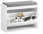 SoBuy Schuhschrank, Wei&szlig;, Holzwerkstoff, 62x46x26 cm, Garderobe, Garderobenb&auml;nke,